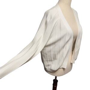 WoolOvers White Open Ribbed Cardigan